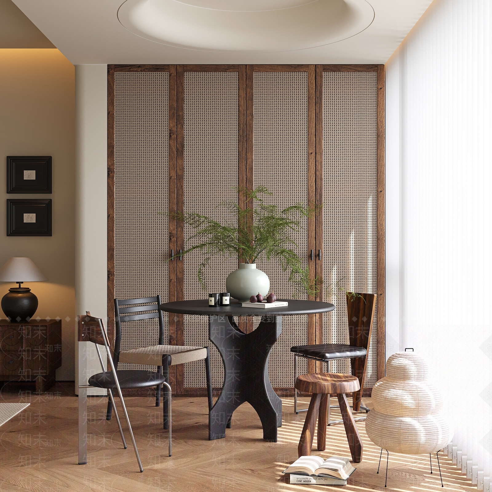 中古风休闲桌椅组合3D模型下载【ID:1147513740】