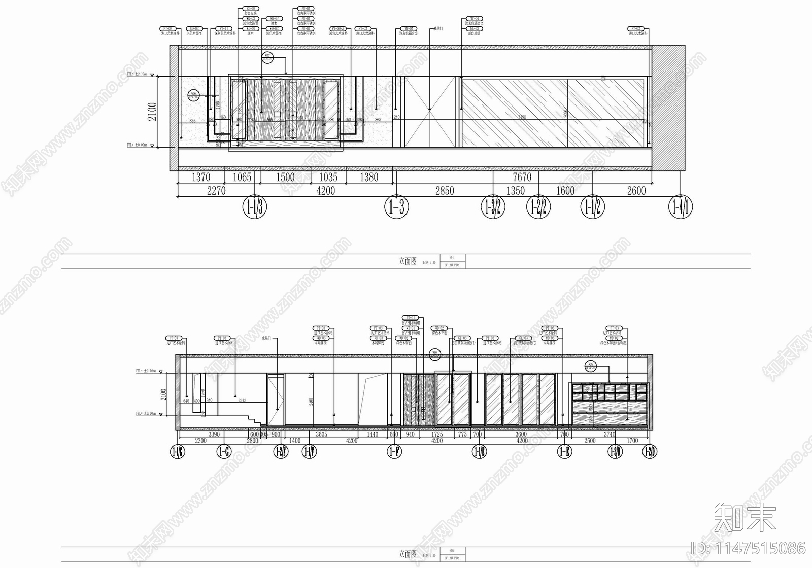 1100㎡休闲娱乐会所室内cad施工图下载【ID:1147515086】