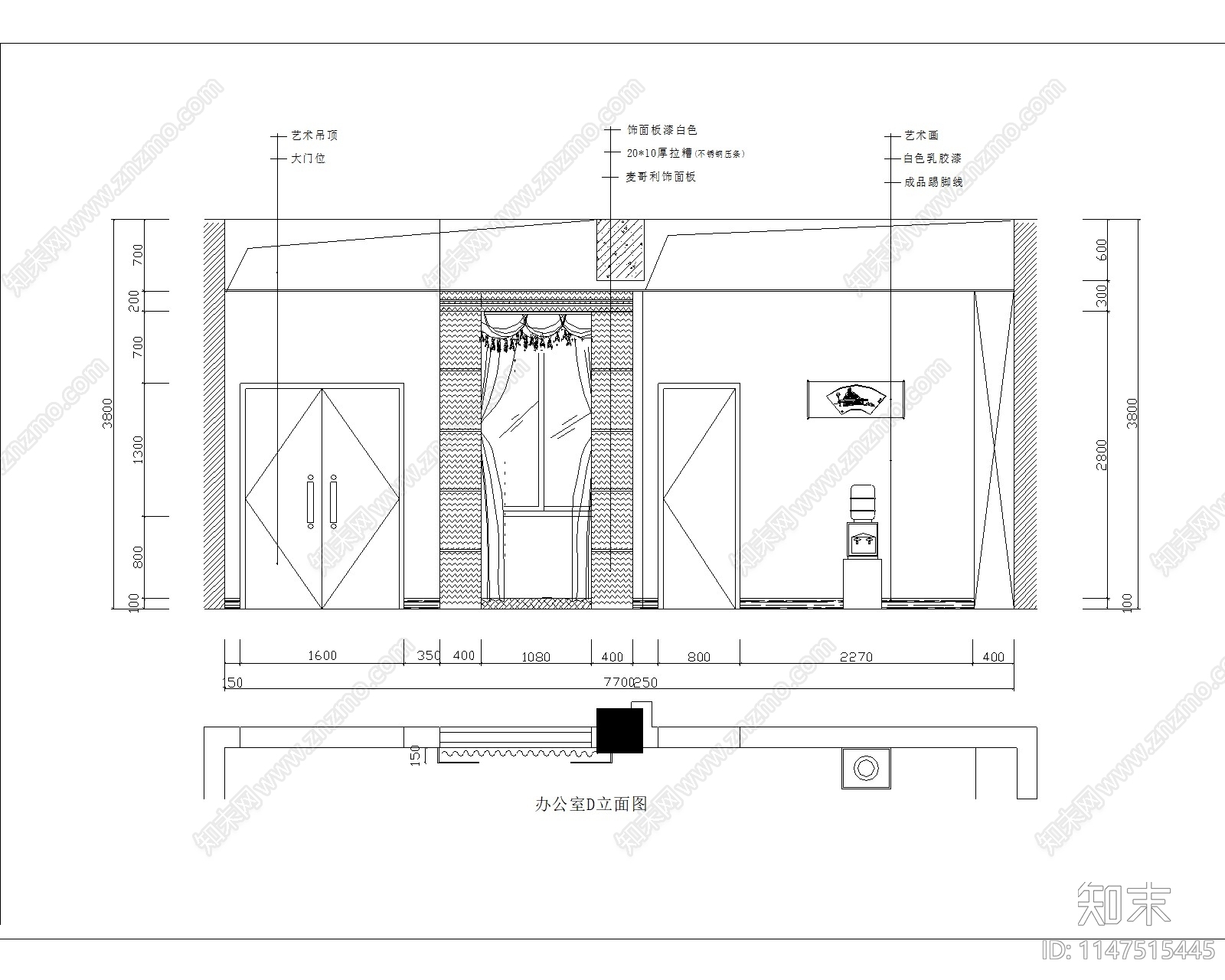 现代办公室室内cad施工图下载【ID:1147515445】