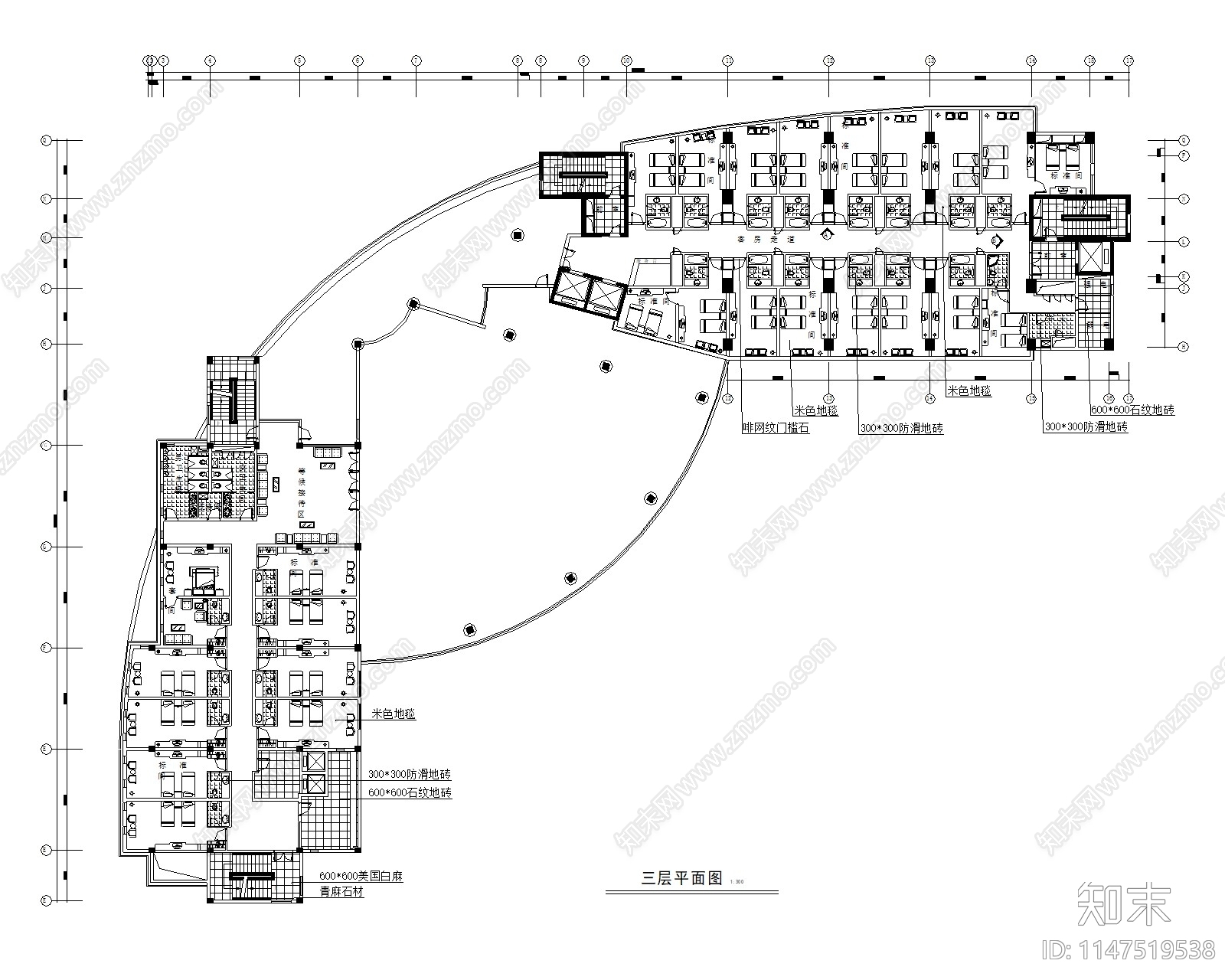 现代办公室设计室内cad施工图下载【ID:1147519538】