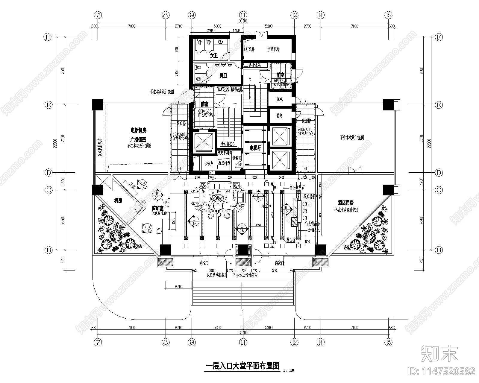 现代办公室室内cad施工图下载【ID:1147520582】