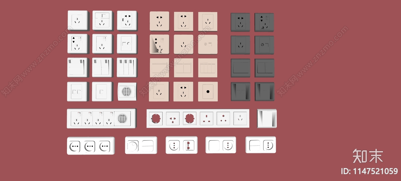 现代插座SU模型下载【ID:1147521059】
