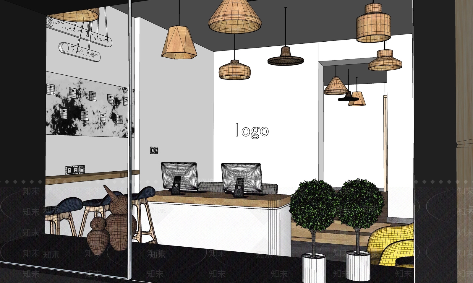 奶茶店SU模型下载【ID:1147521257】