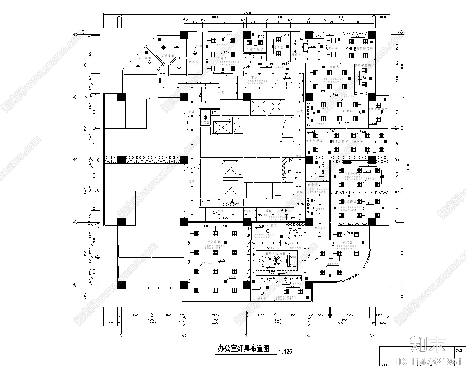 现代办公室室内cad施工图下载【ID:1147521941】