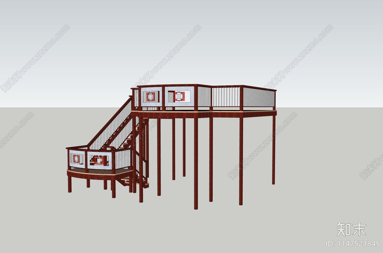 景观平台SU模型下载【ID:1147521845】