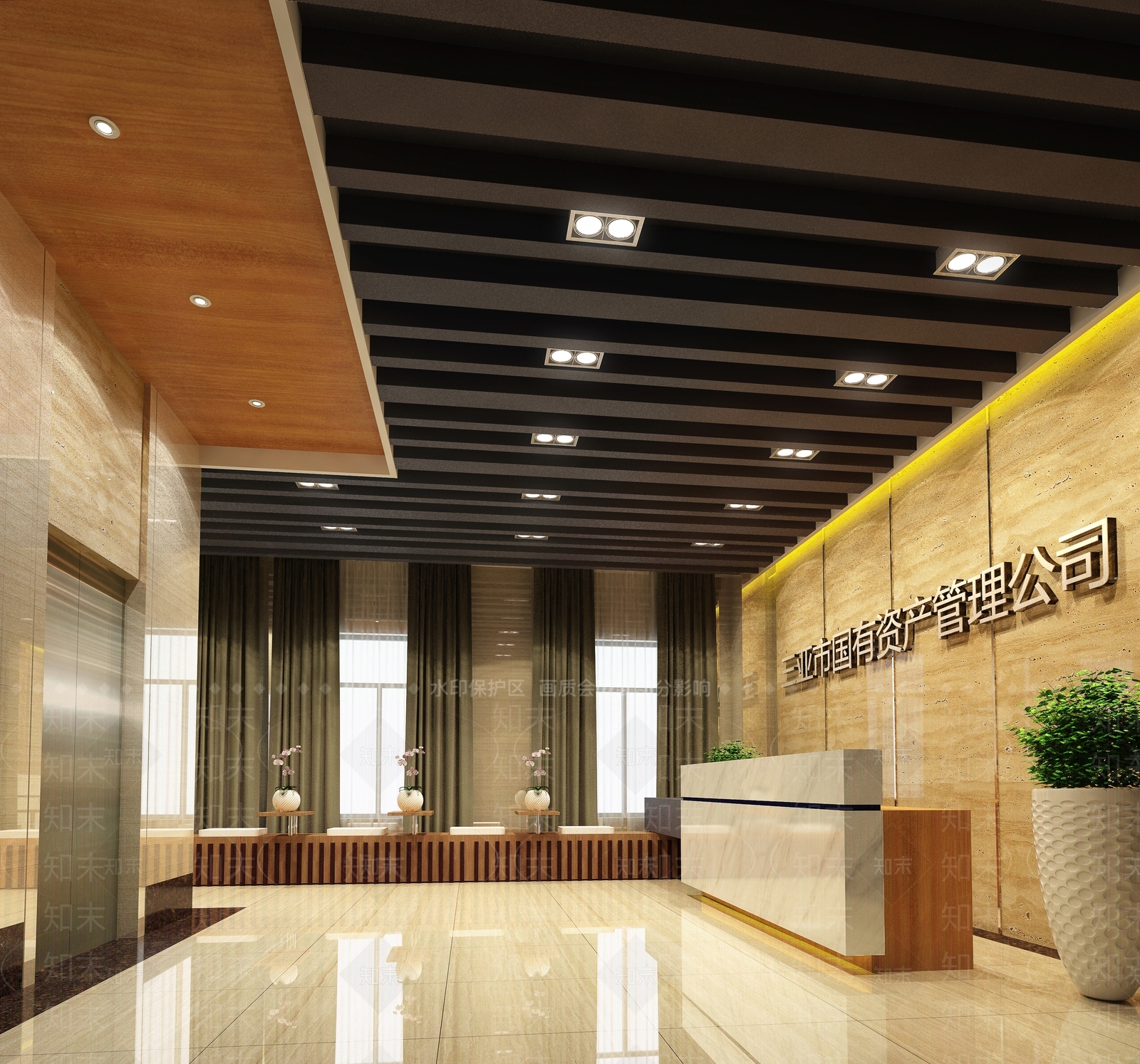 前台接待区3D模型下载【ID:1147522045】