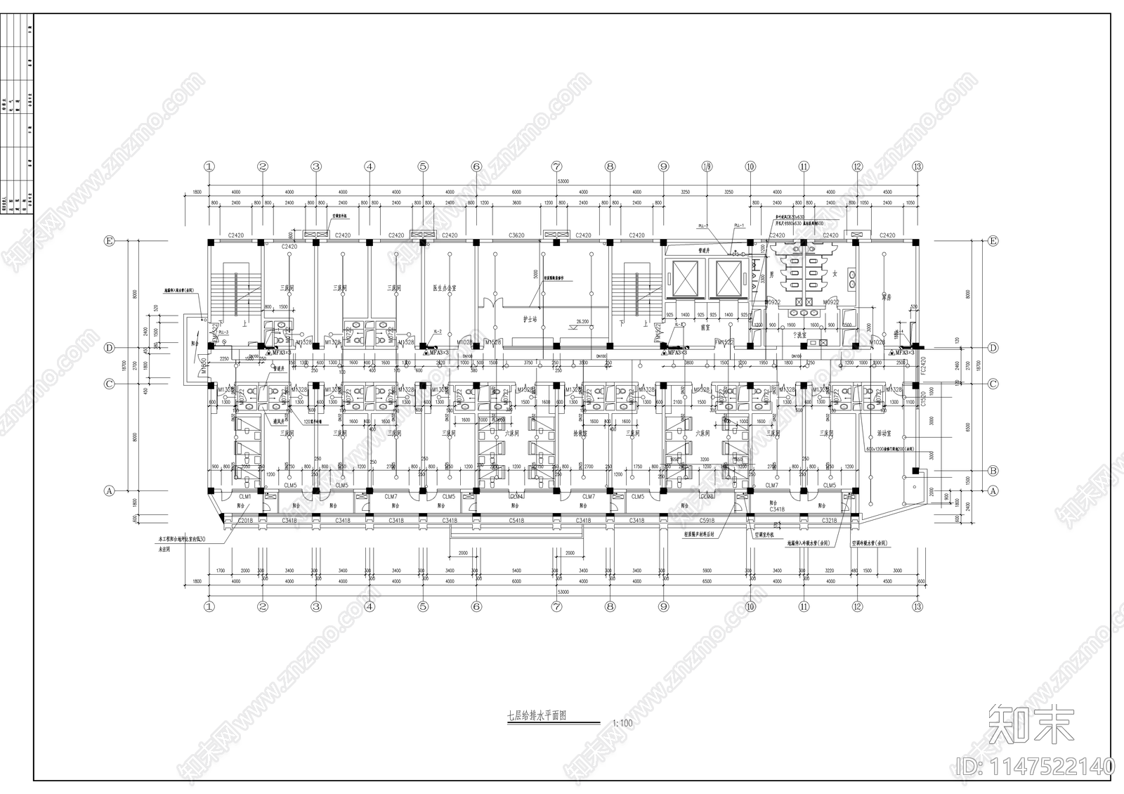 某地医院建筑给排水cad施工图下载【ID:1147522140】