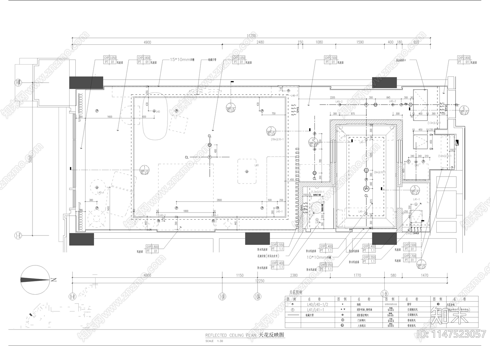 标准大床房室内cad施工图下载【ID:1147523057】