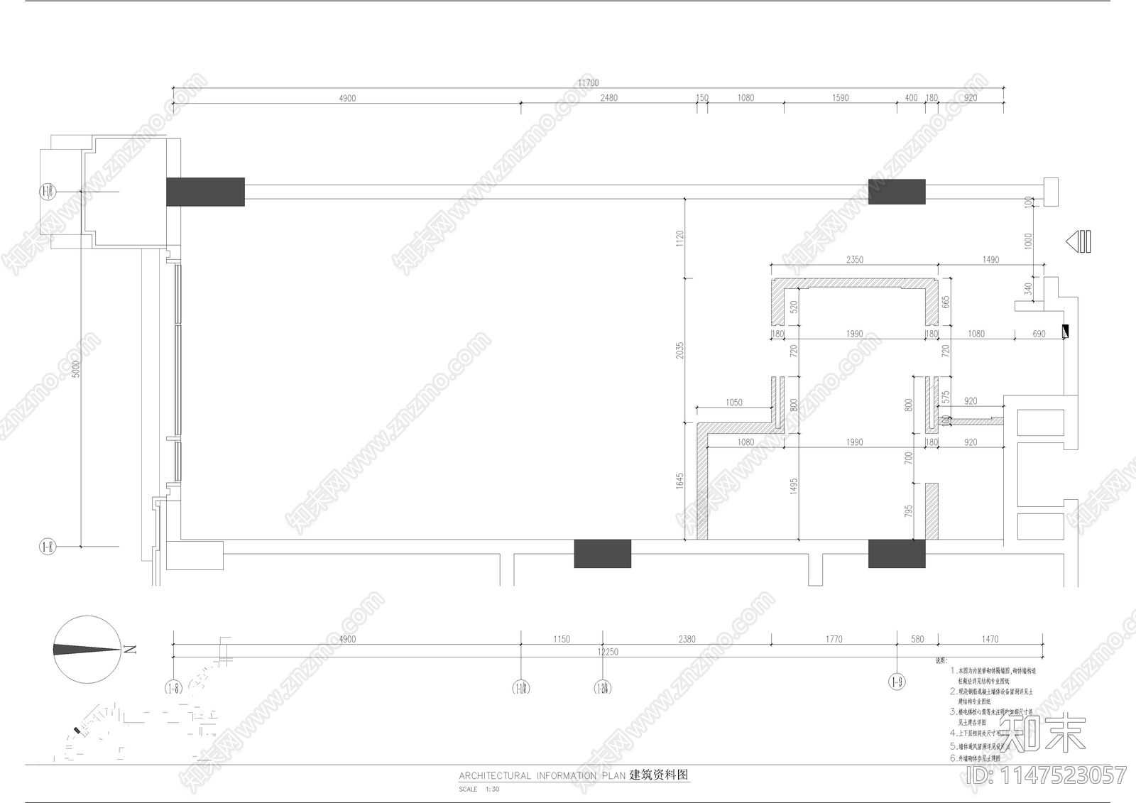 标准大床房室内cad施工图下载【ID:1147523057】