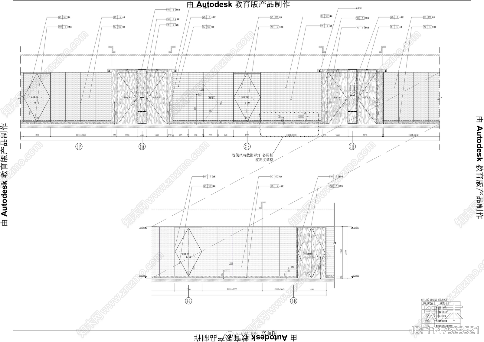 酒店客房走廊样板室内cad施工图下载【ID:1147523521】