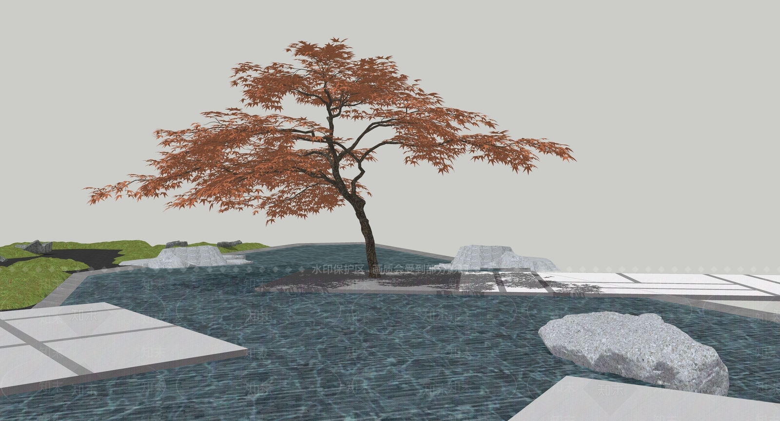 现代红枫SU模型下载【ID:1147524562】