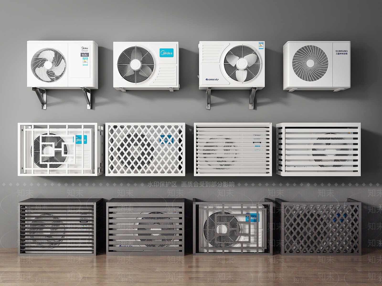 现代空调外机3D模型下载【ID:1147525188】