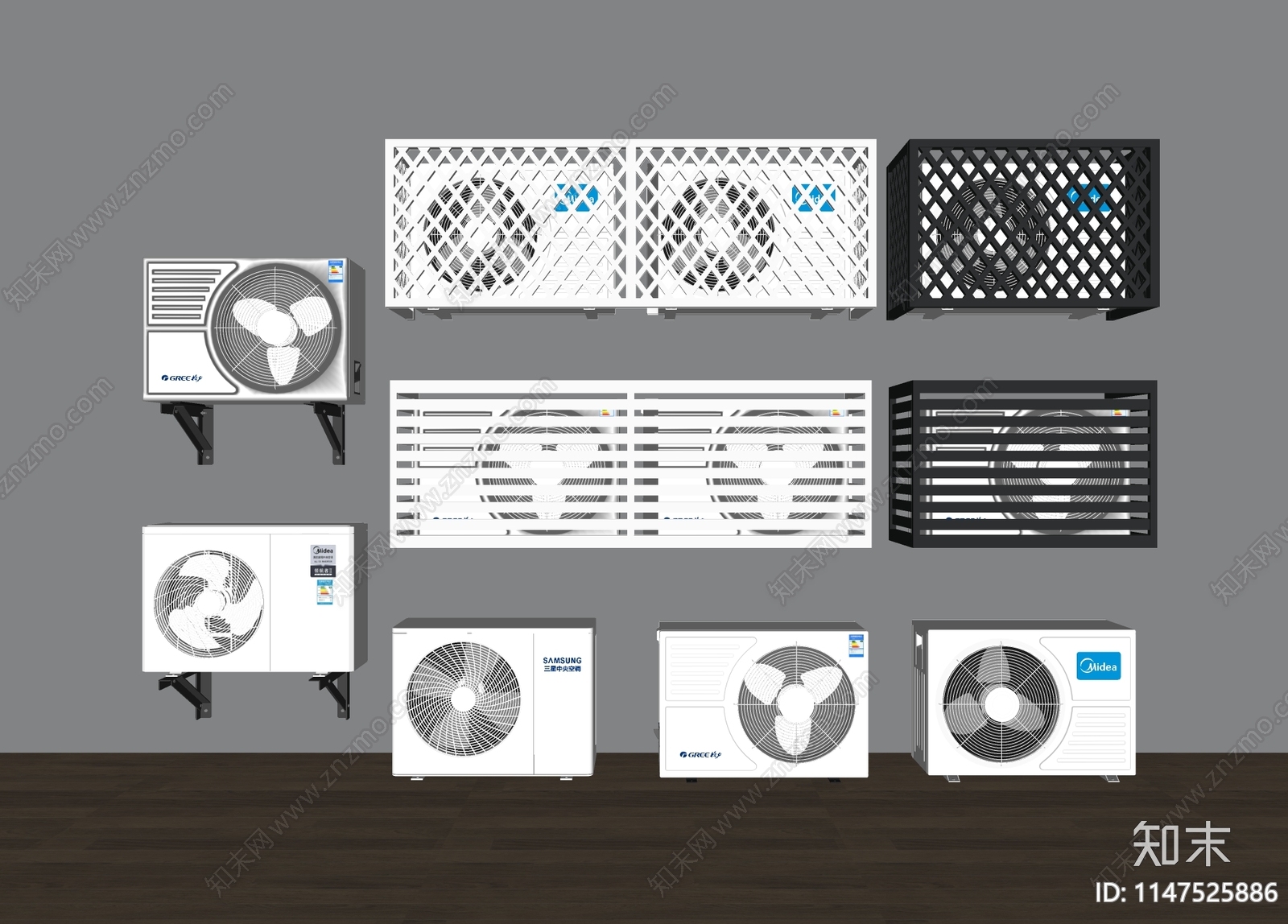 现代空调外机SU模型下载【ID:1147525886】