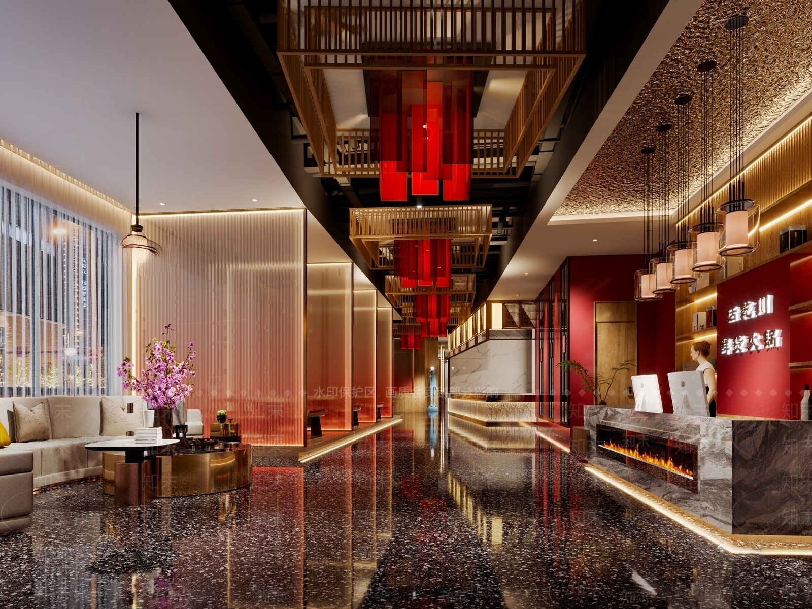 新中式火锅店SU模型下载【ID:1147530676】