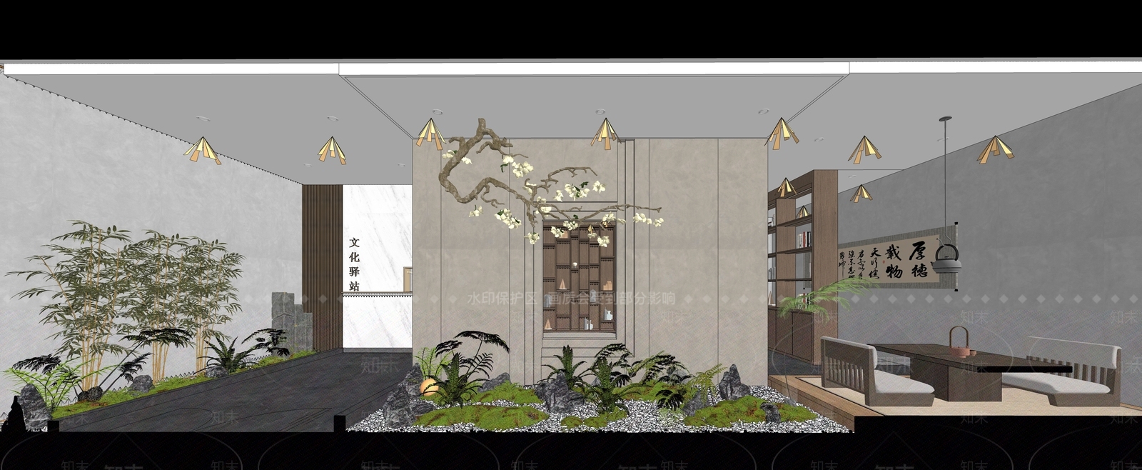 中式文化驿站SU模型下载【ID:1147530991】