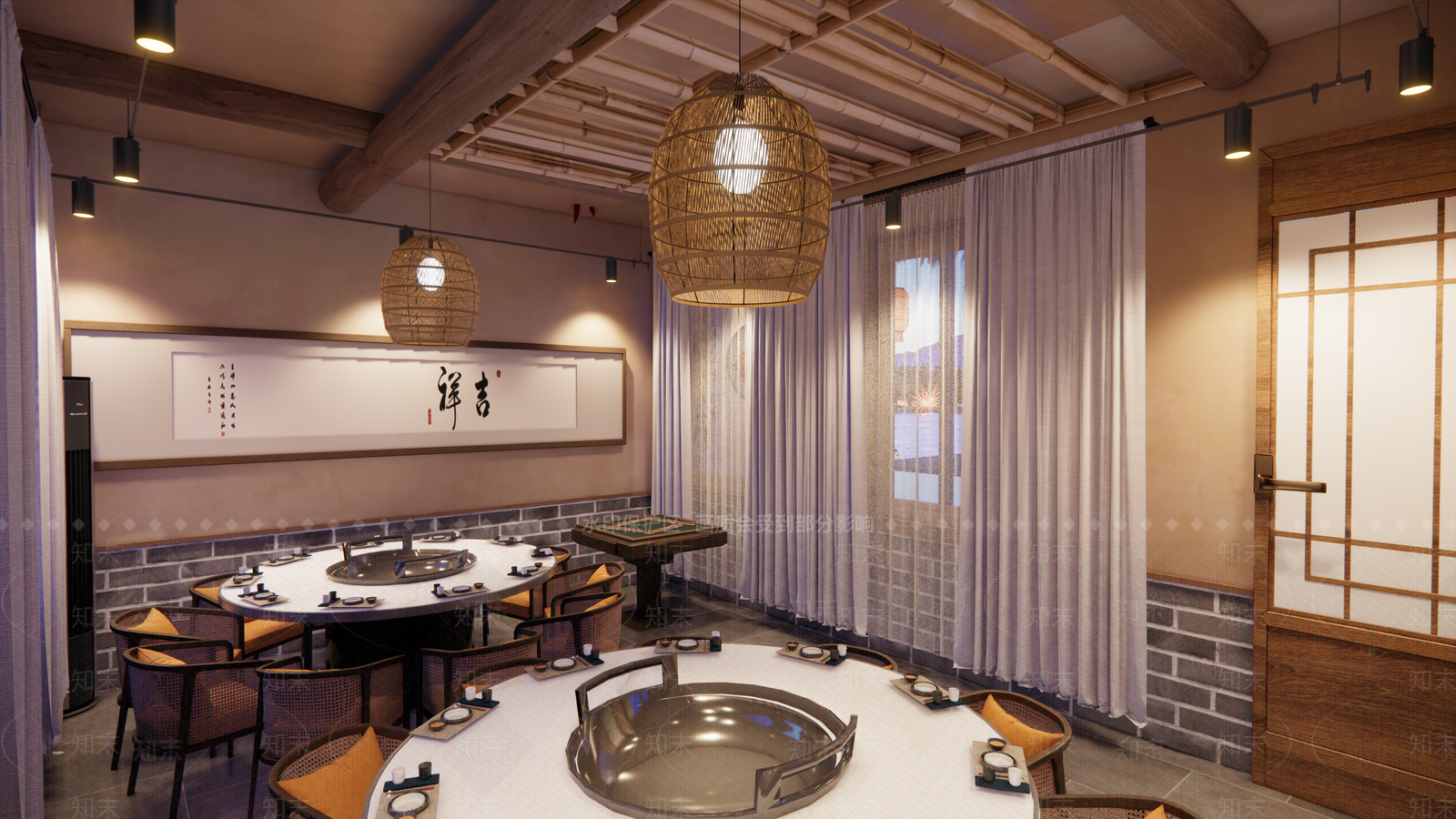 乡村风柴火鸡包间SU模型下载【ID:1147532565】