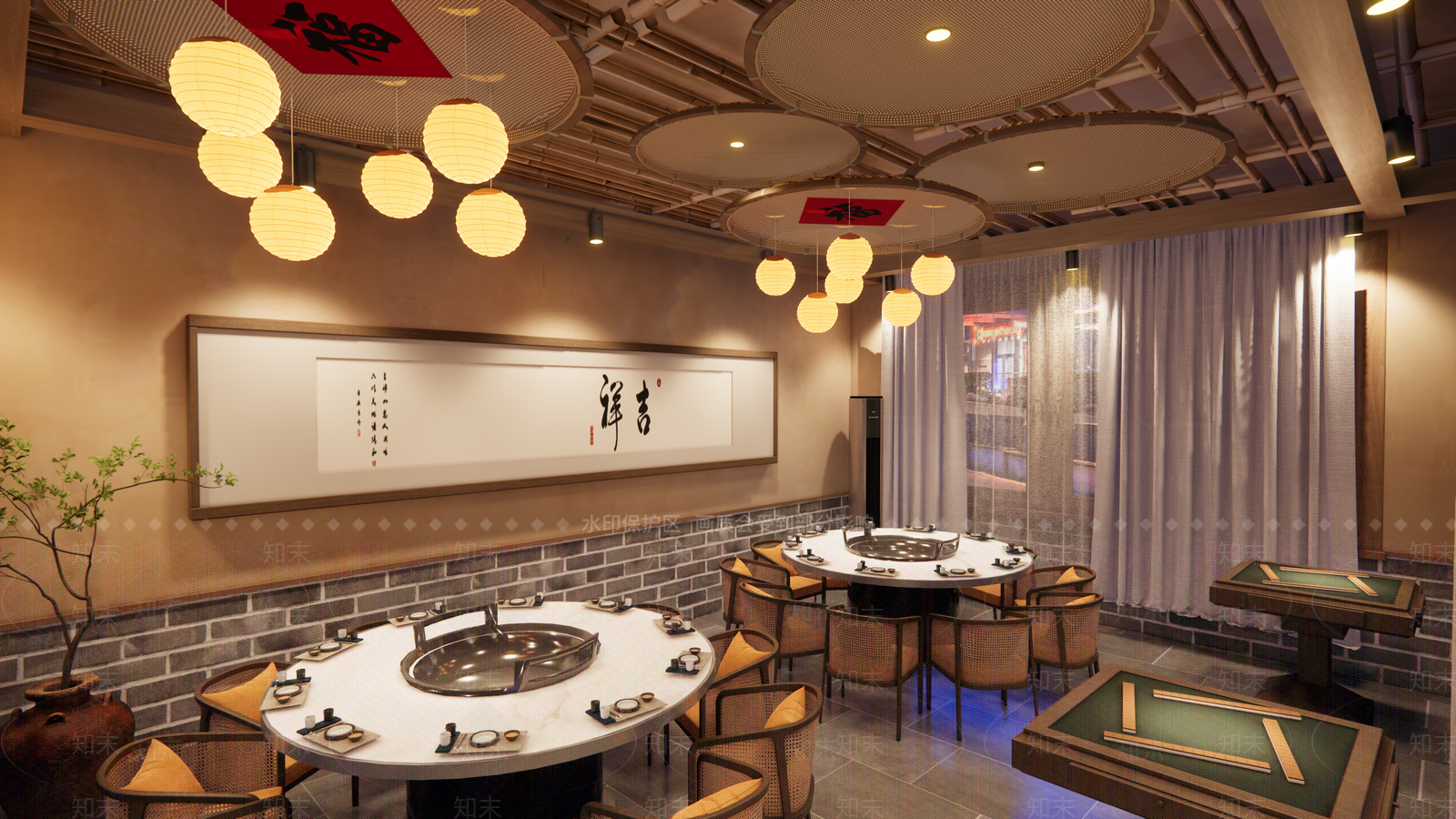 乡村风柴火鸡包间SU模型下载【ID:1147532565】
