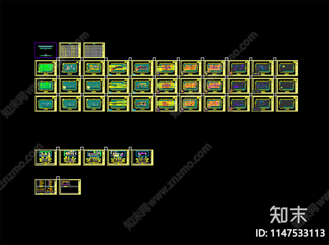 流线型幼儿园室内施工图下载【ID:1147533113】