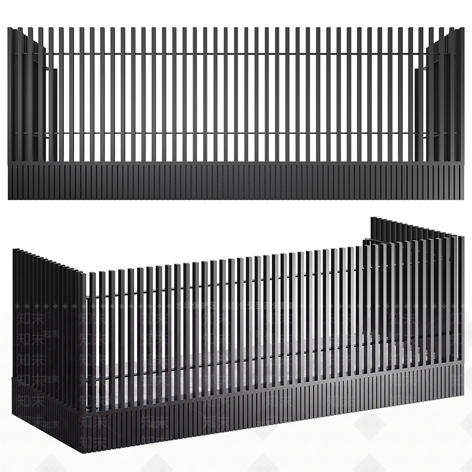 现代阳台栏杆3D模型下载【ID:1147533934】