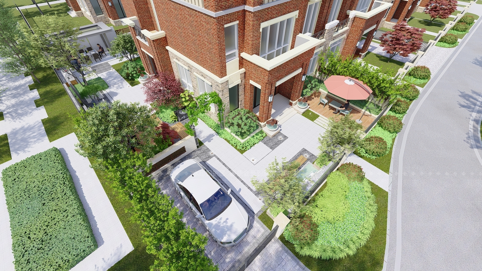 欧式风格庭院景观SU模型下载【ID:1147538472】