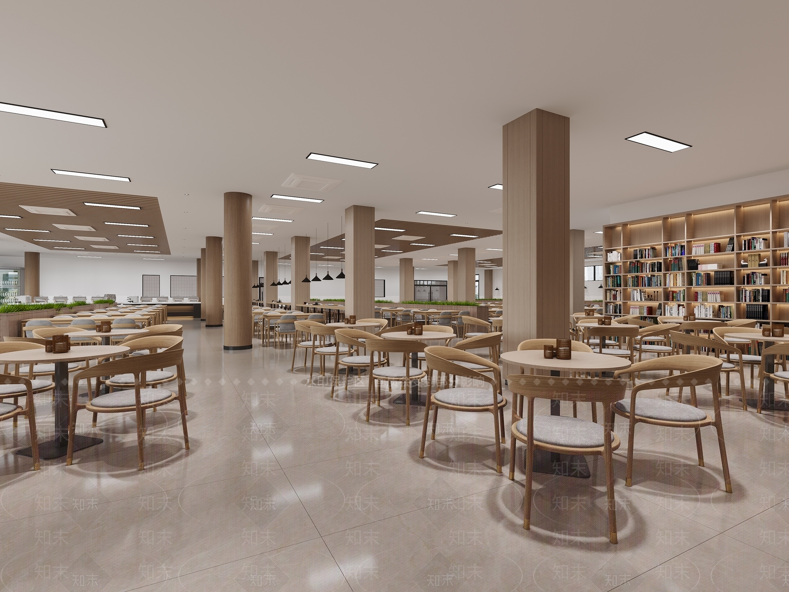 现代学校食堂3D模型下载【ID:1147540996】