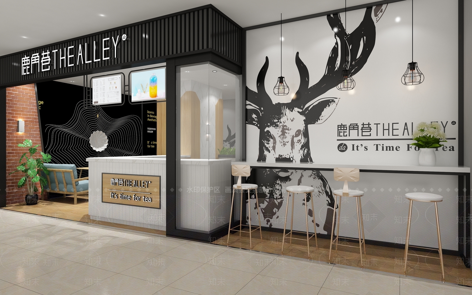 现代网红奶茶店3D模型下载【ID:1147540312】