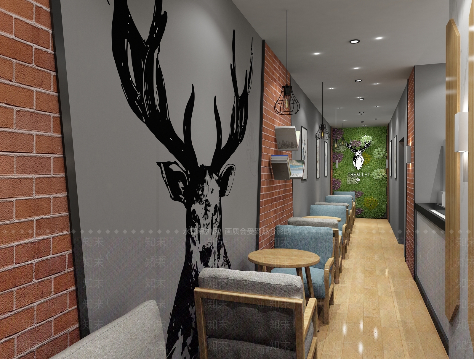 现代网红奶茶店3D模型下载【ID:1147540348】