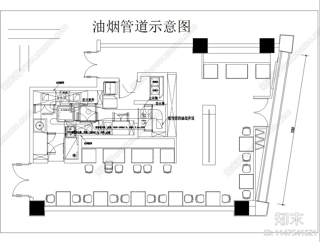 韩式快餐店室内cad施工图下载【ID:1147541621】