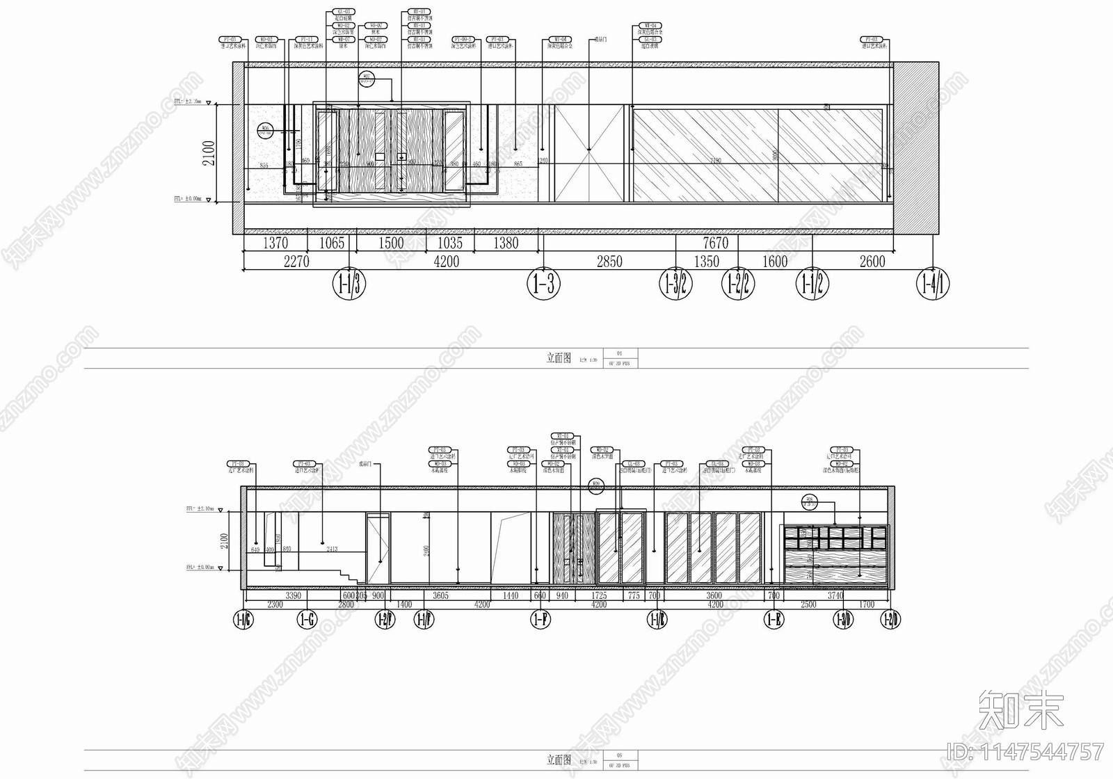 1100㎡休闲娱乐会所室内cad施工图下载【ID:1147544757】