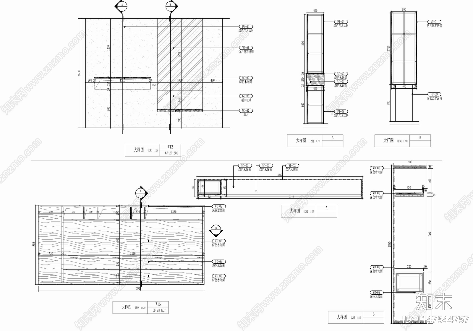 1100㎡休闲娱乐会所室内cad施工图下载【ID:1147544757】