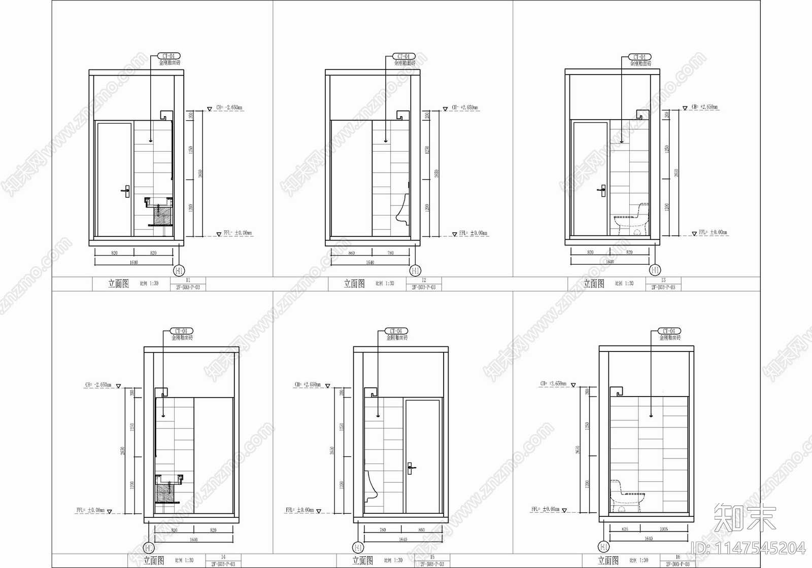 80㎡中餐厅包房室内cad施工图下载【ID:1147545204】