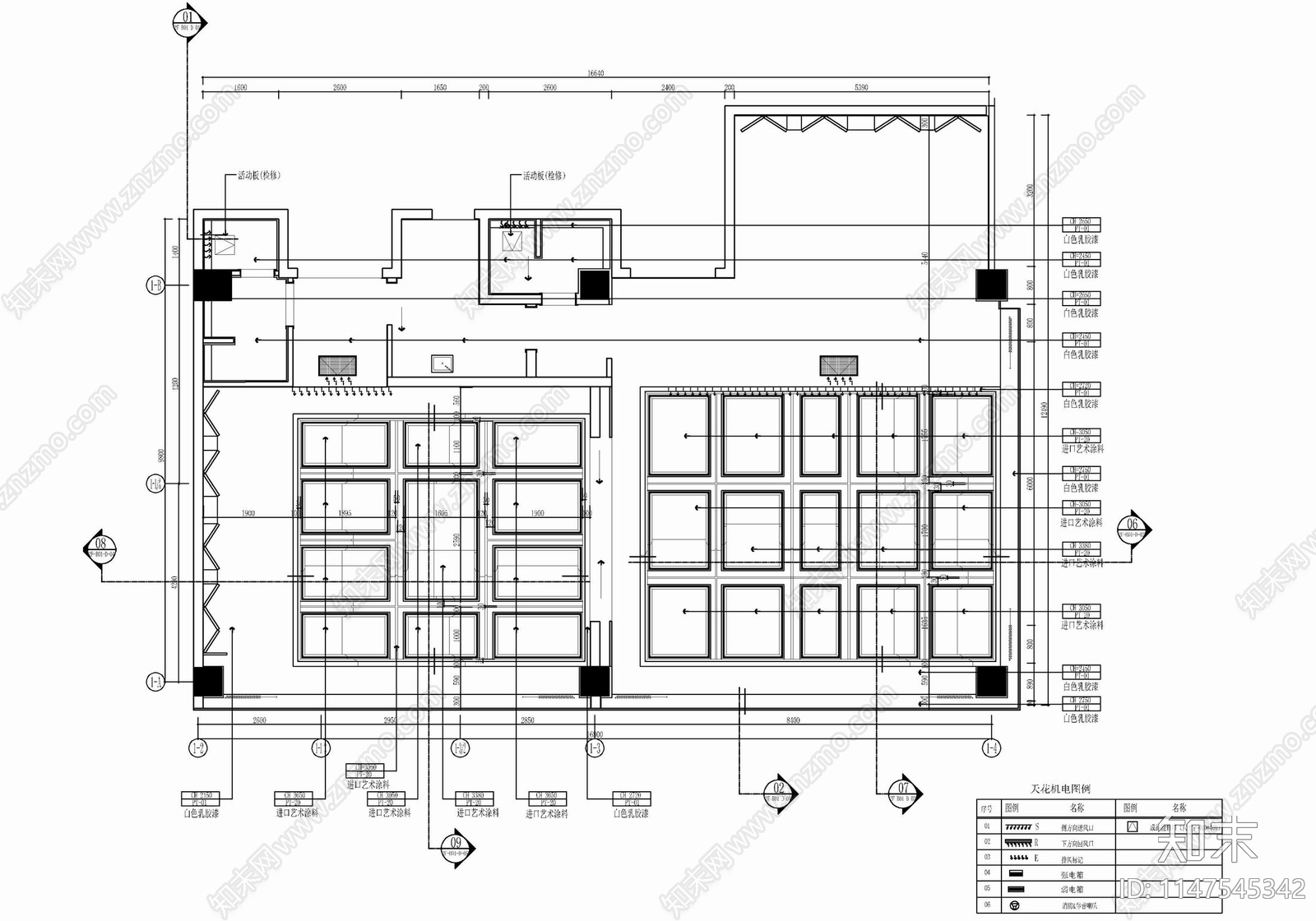 190㎡两间连通中餐厅包房室内cad施工图下载【ID:1147545342】