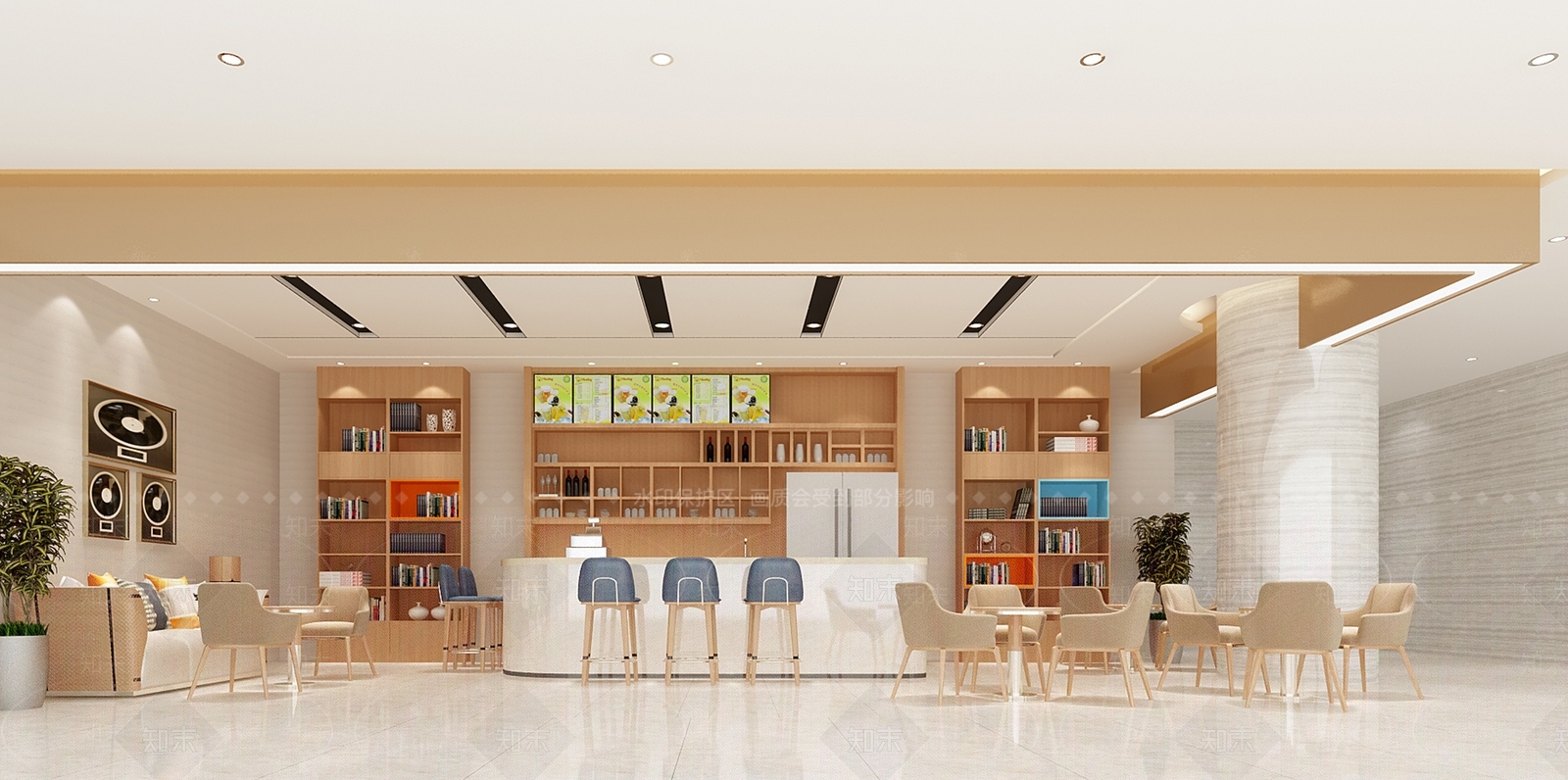 现代奶茶店3D模型下载【ID:1147594987】