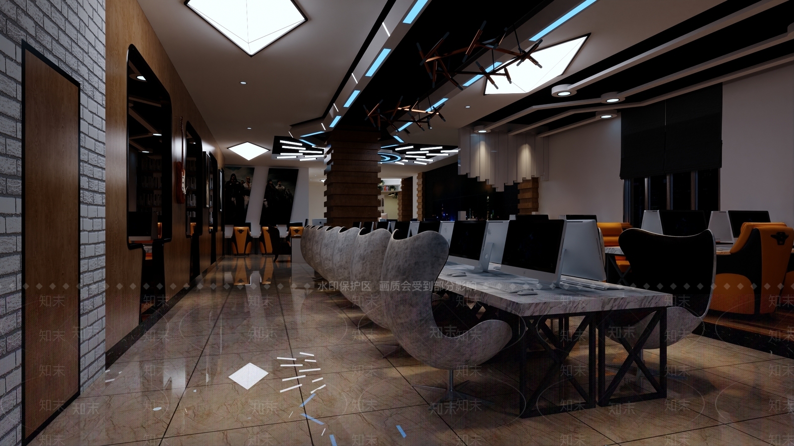 现代混搭网咖3D模型下载【ID:1147549888】