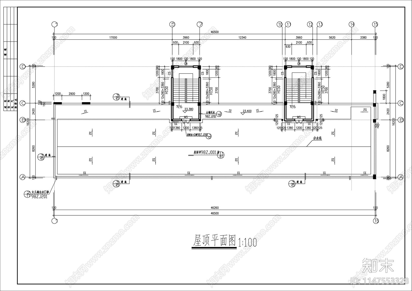 教学楼建筑cad施工图下载【ID:1147553328】