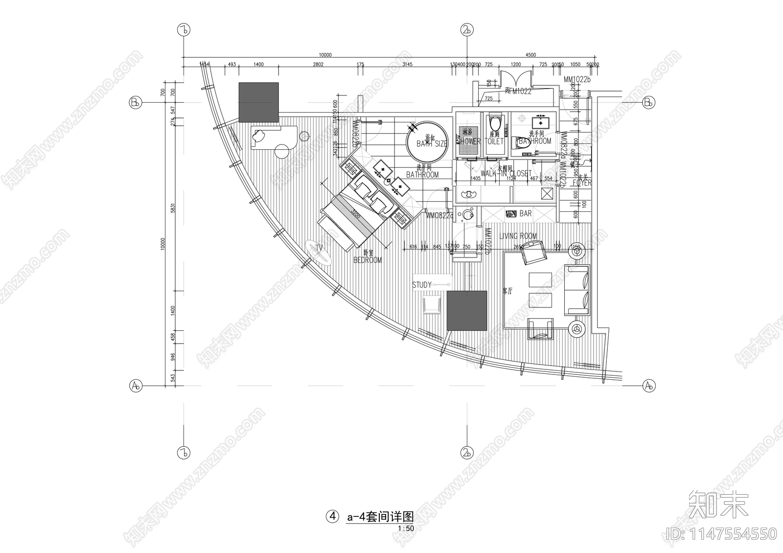 超高层酒店建筑施工图下载【ID:1147554550】