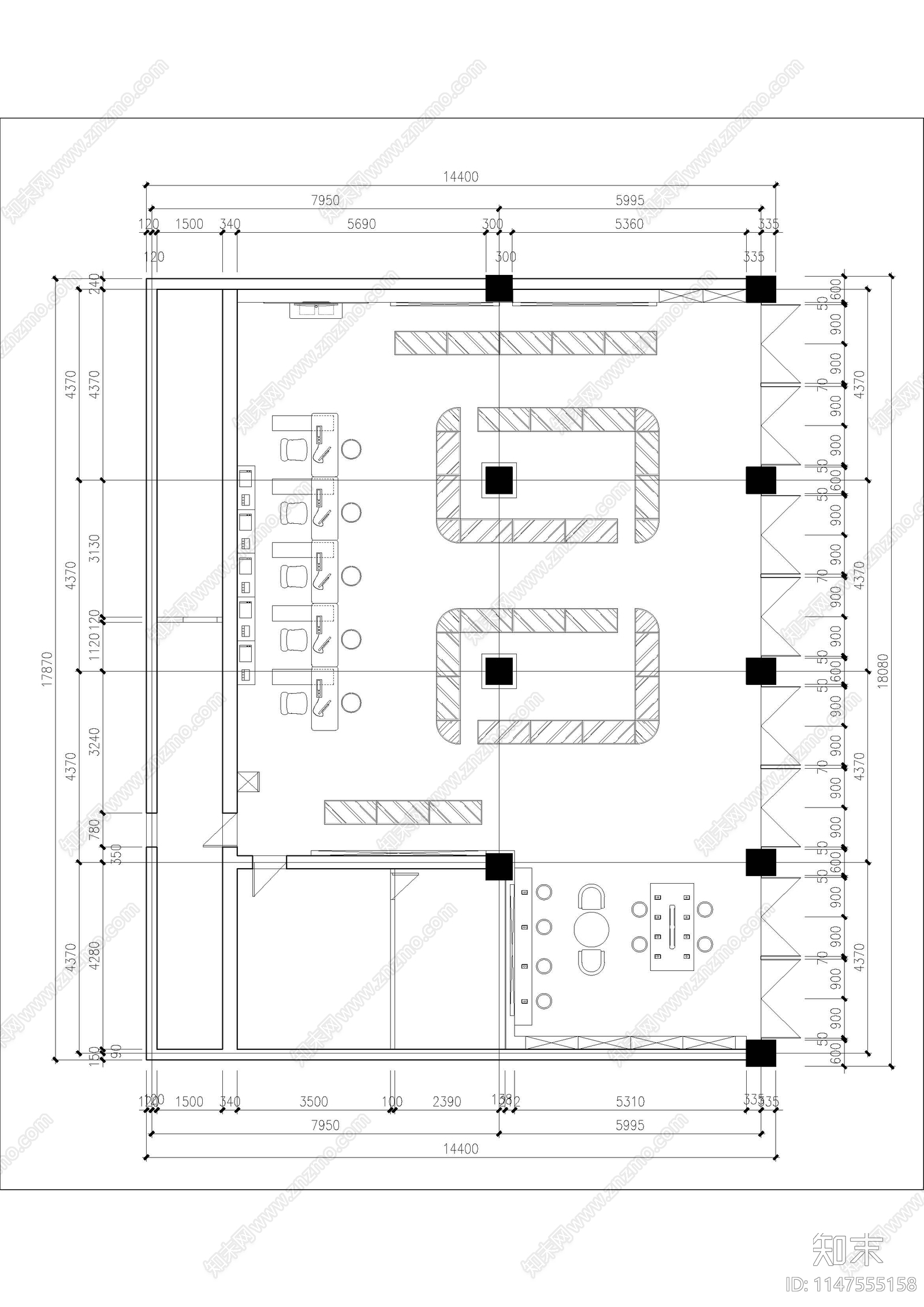 天迈手机营业展厅室内cad施工图下载【ID:1147555158】