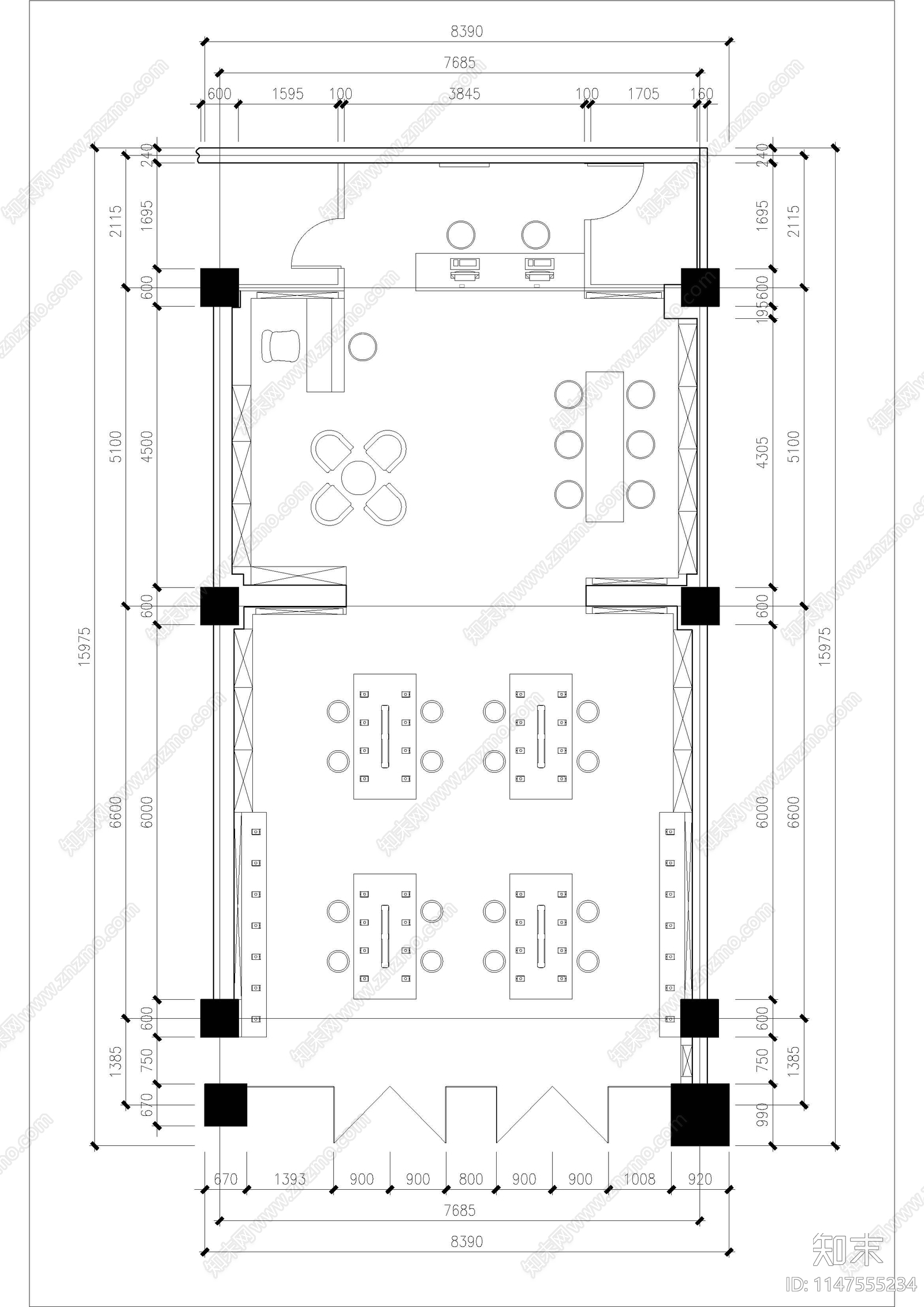 新亭西路苹果店营业展厅平面施工图下载【ID:1147555234】