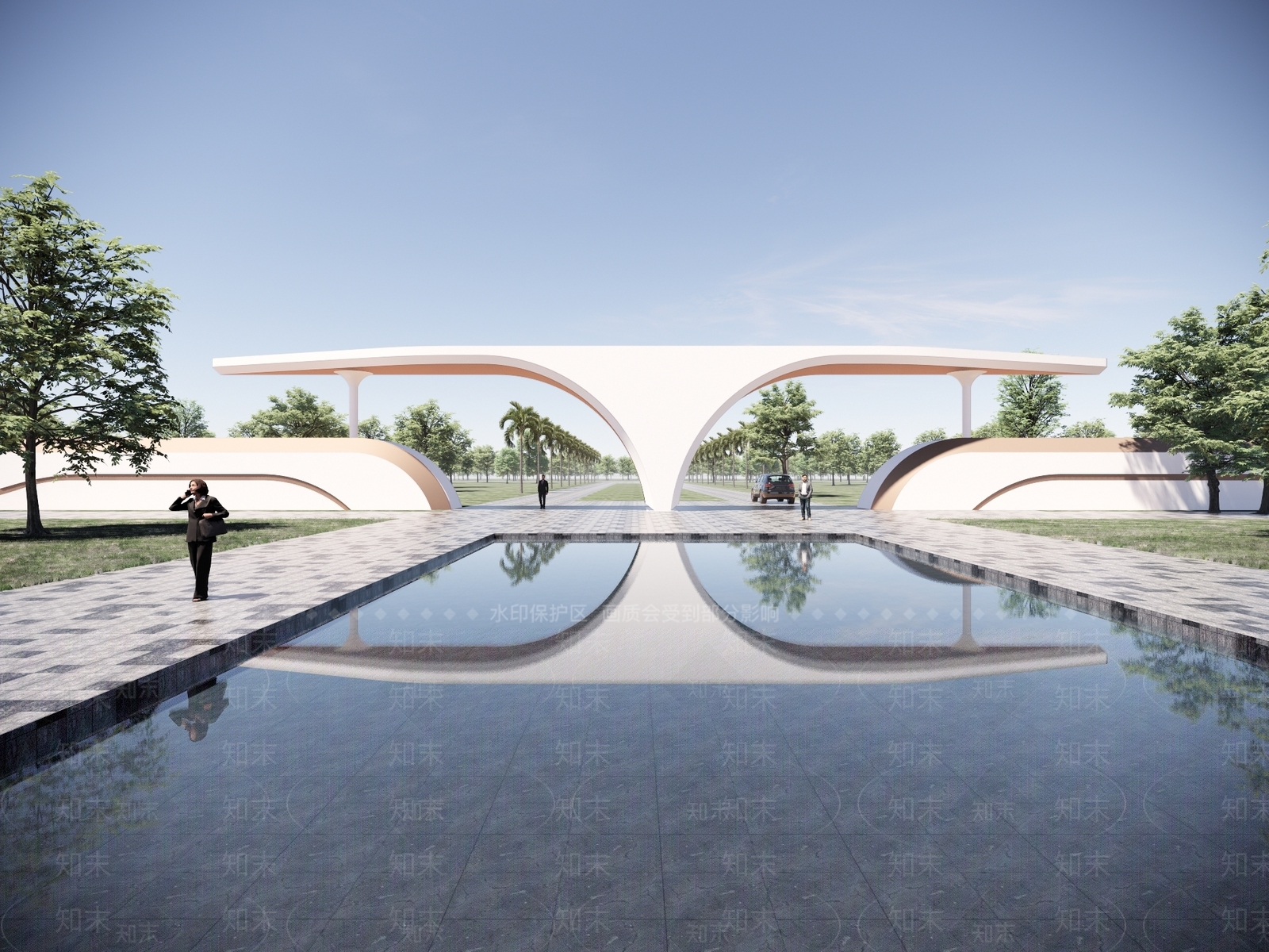 现代入口大门SU模型下载【ID:1147555415】