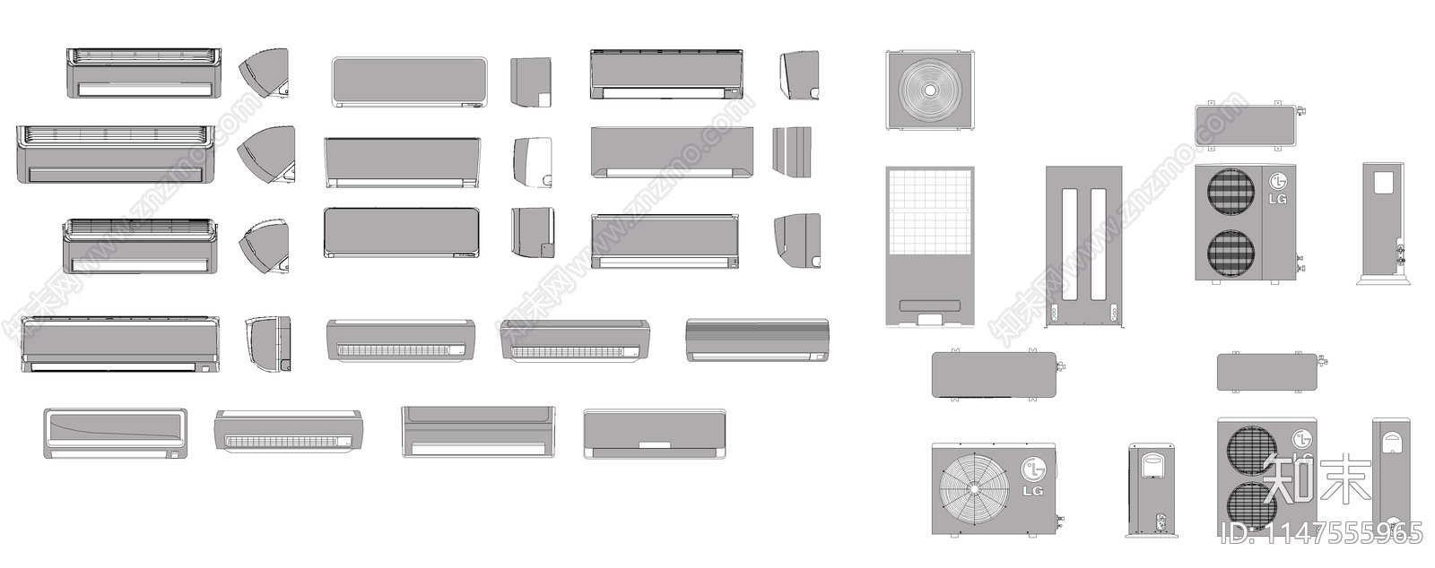 空调外挂机施工图下载【ID:1147555965】