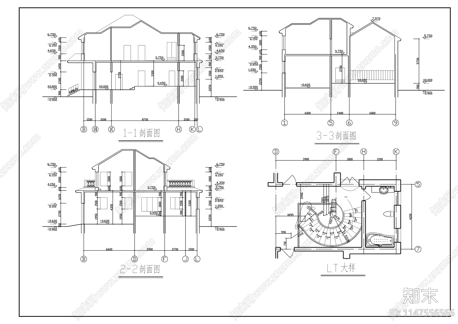 两层农村自建房建筑施工图下载【ID:1147556566】