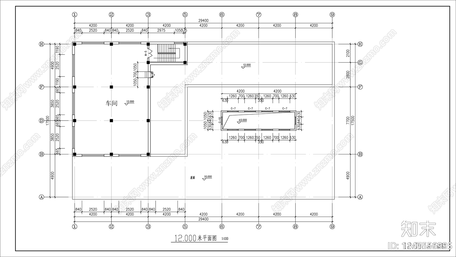 肥料厂建筑cad施工图下载【ID:1147556995】