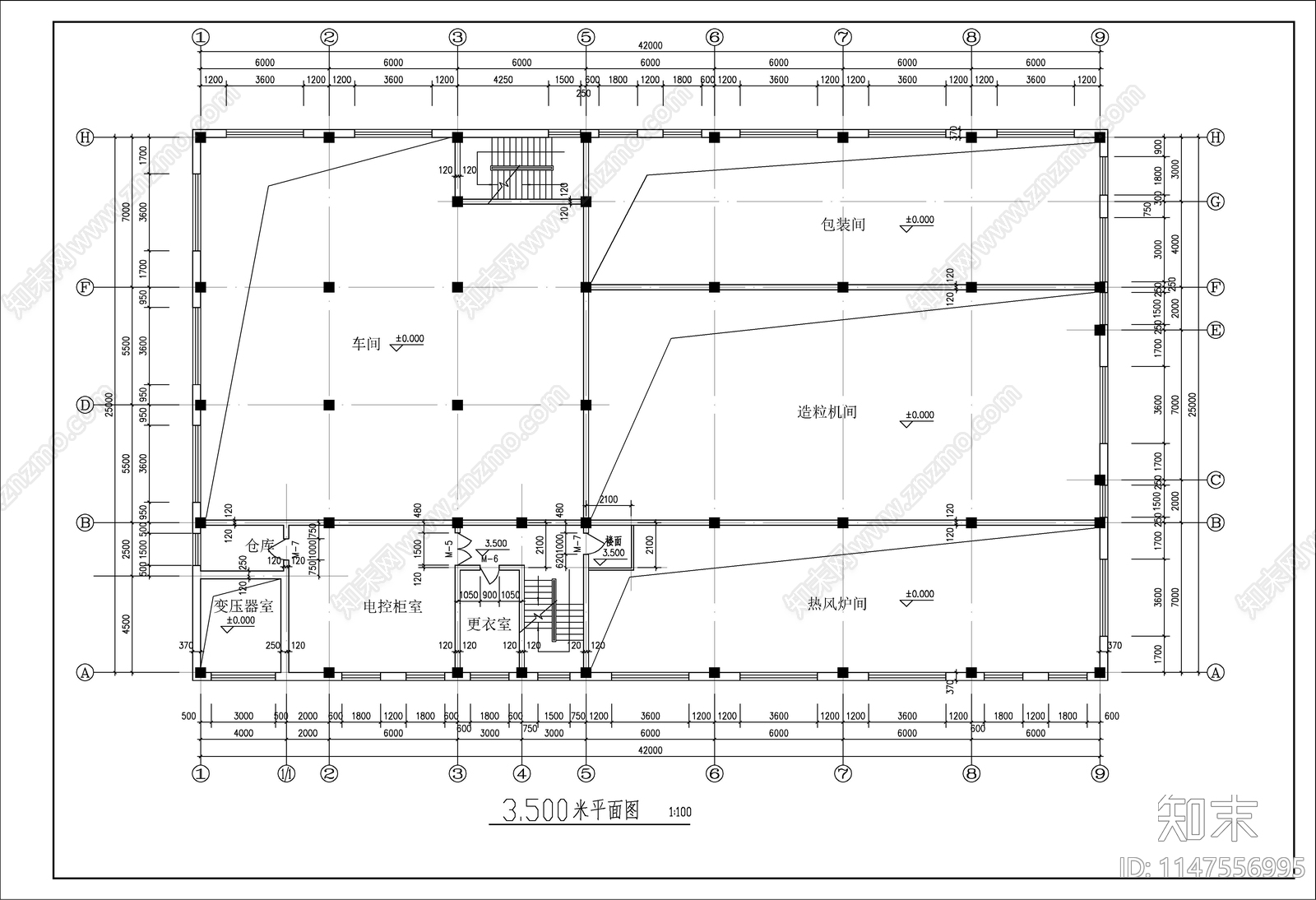 肥料厂建筑cad施工图下载【ID:1147556995】