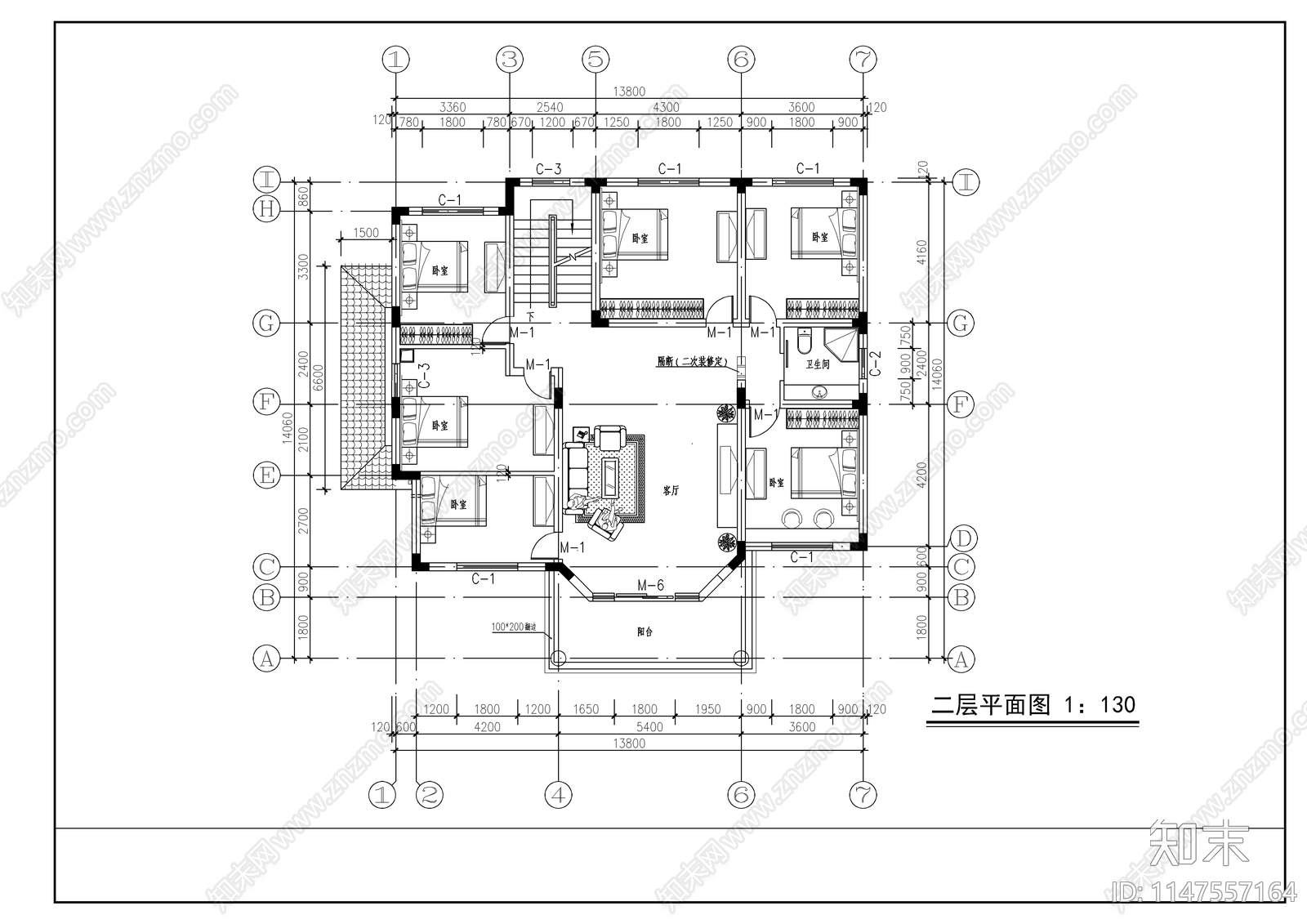 两层农村自建房建筑施工图下载【ID:1147557164】