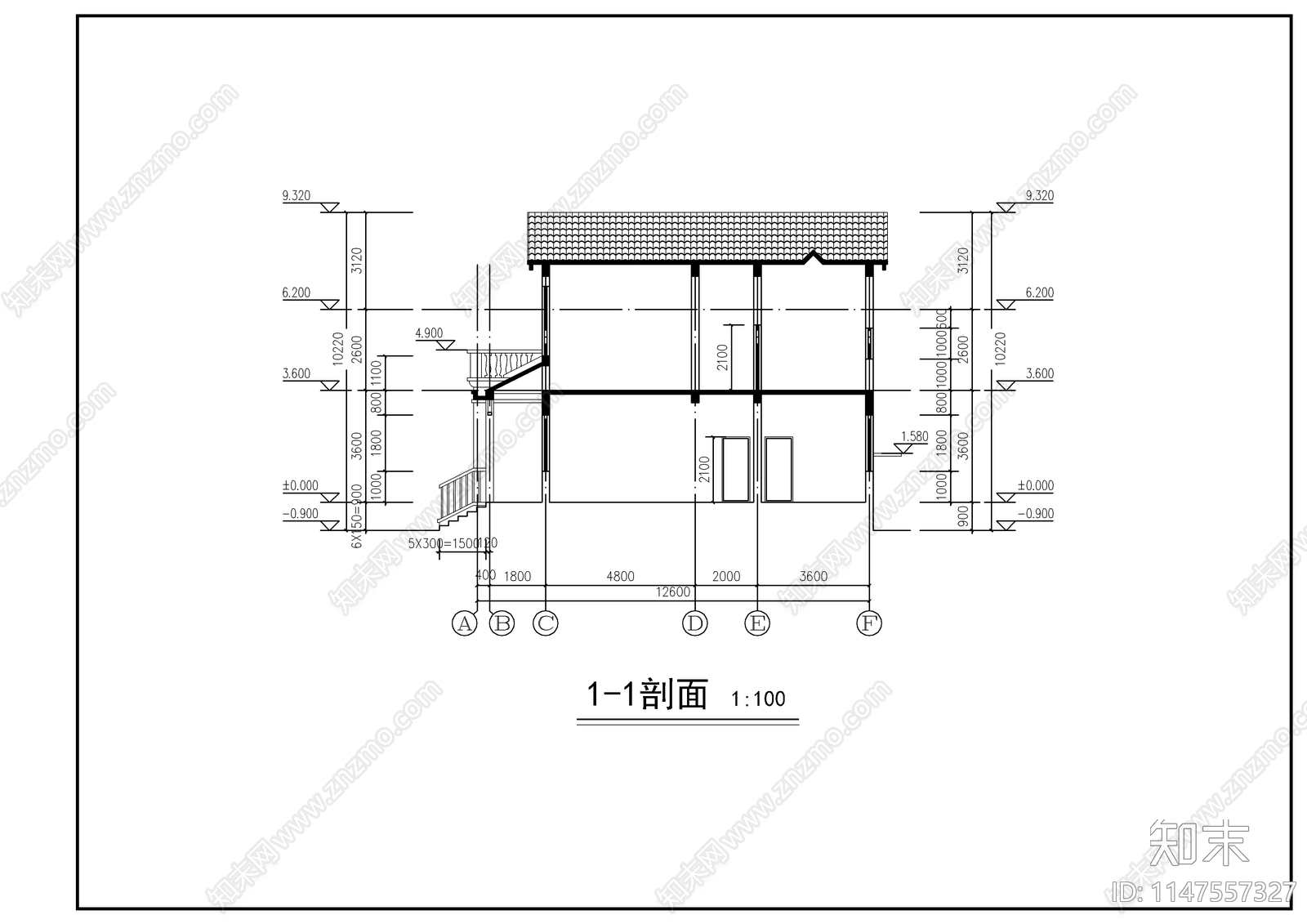 两层农村自建房建筑施工图下载【ID:1147557327】