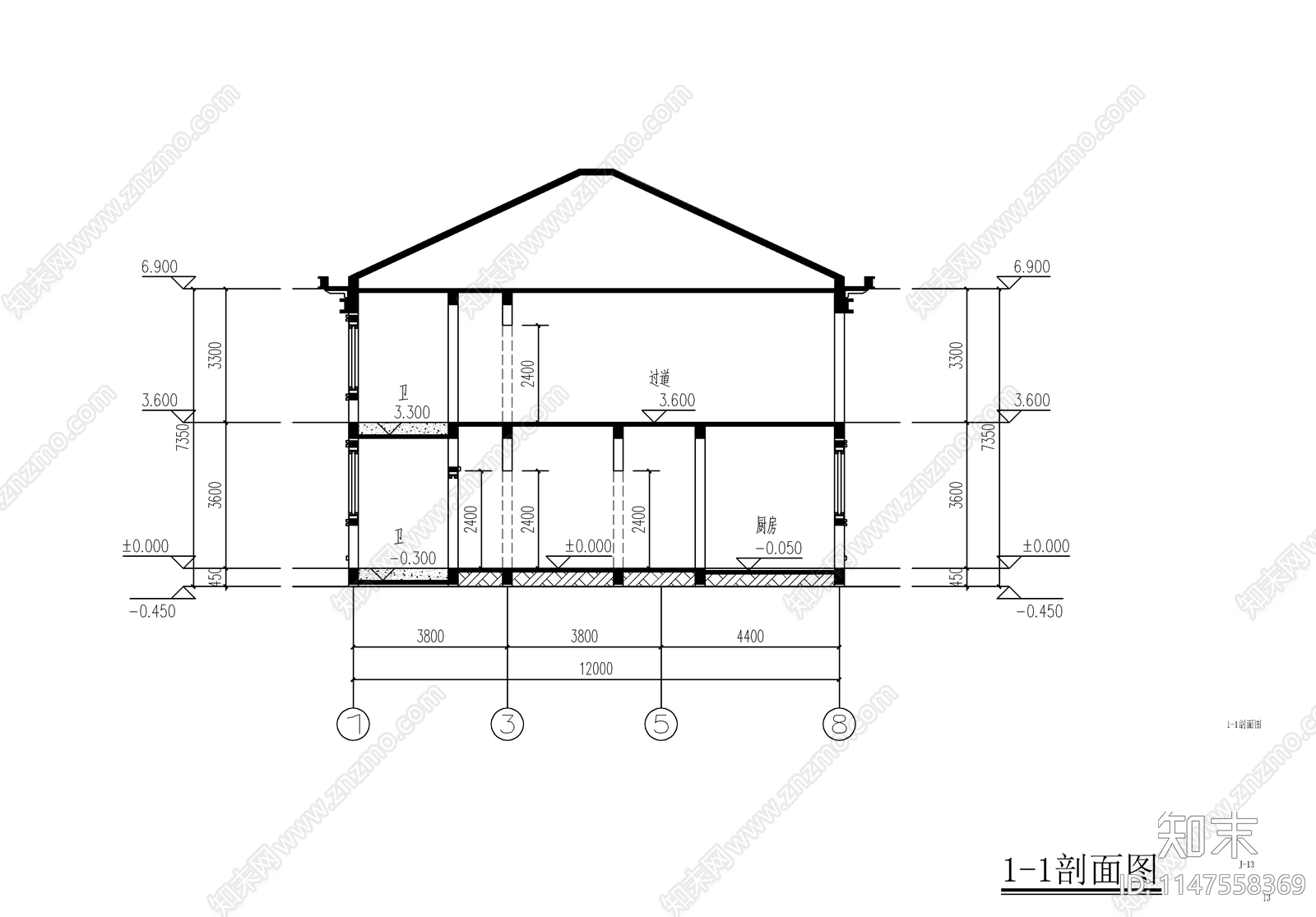 新中式农村自建房建筑施工图下载【ID:1147558369】