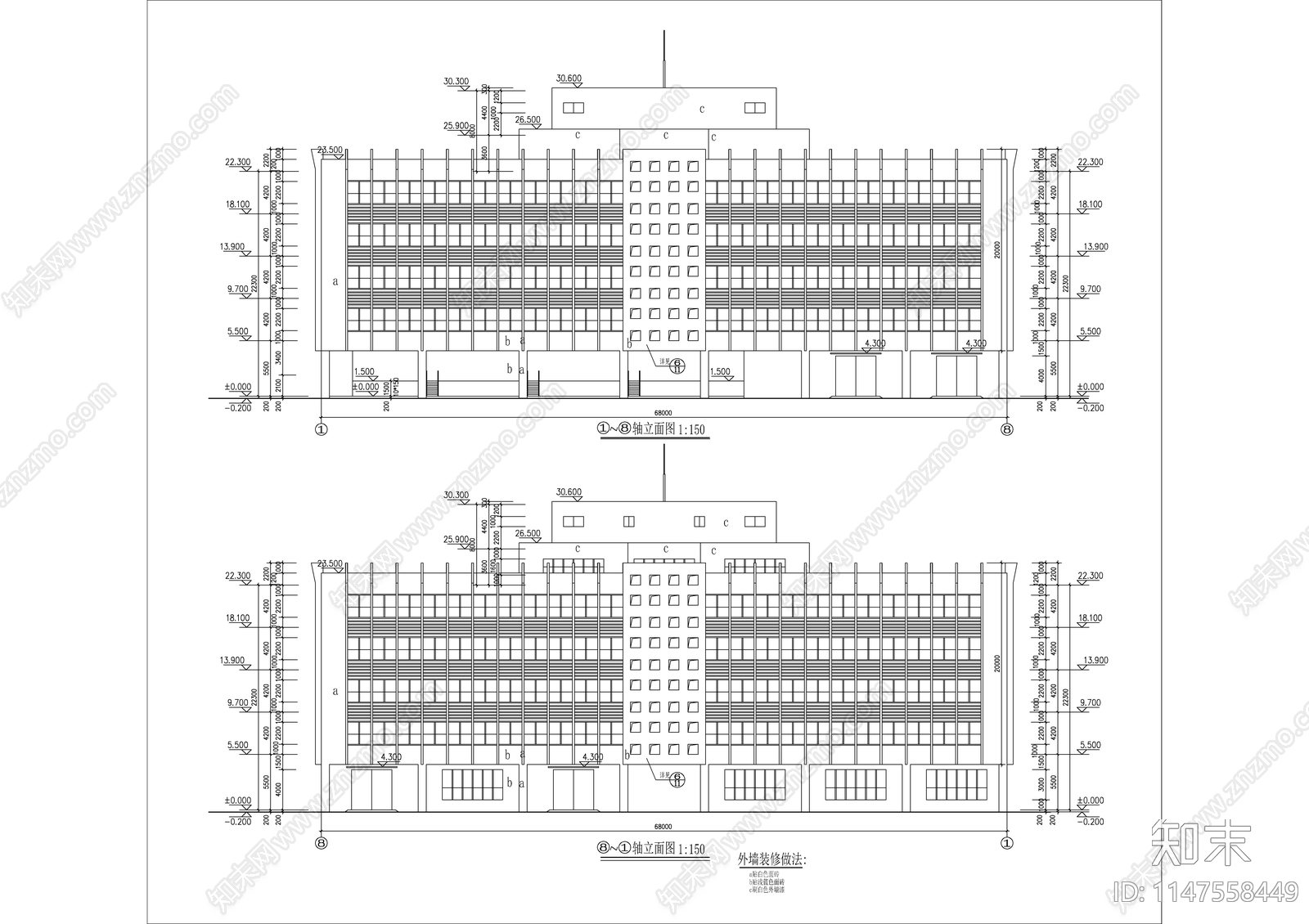 车间厂房大厦建筑cad施工图下载【ID:1147558449】