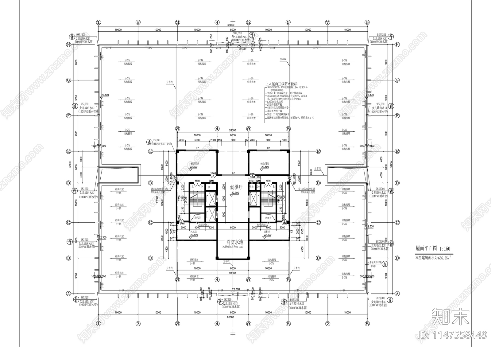 车间厂房大厦建筑cad施工图下载【ID:1147558449】