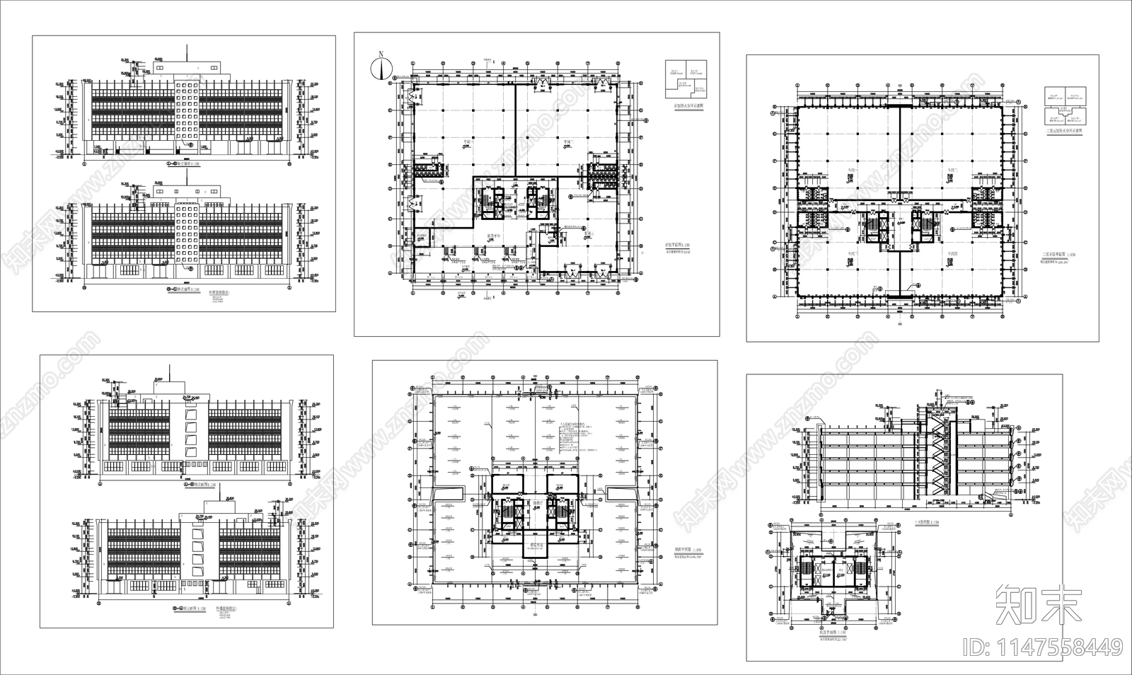 车间厂房大厦建筑cad施工图下载【ID:1147558449】
