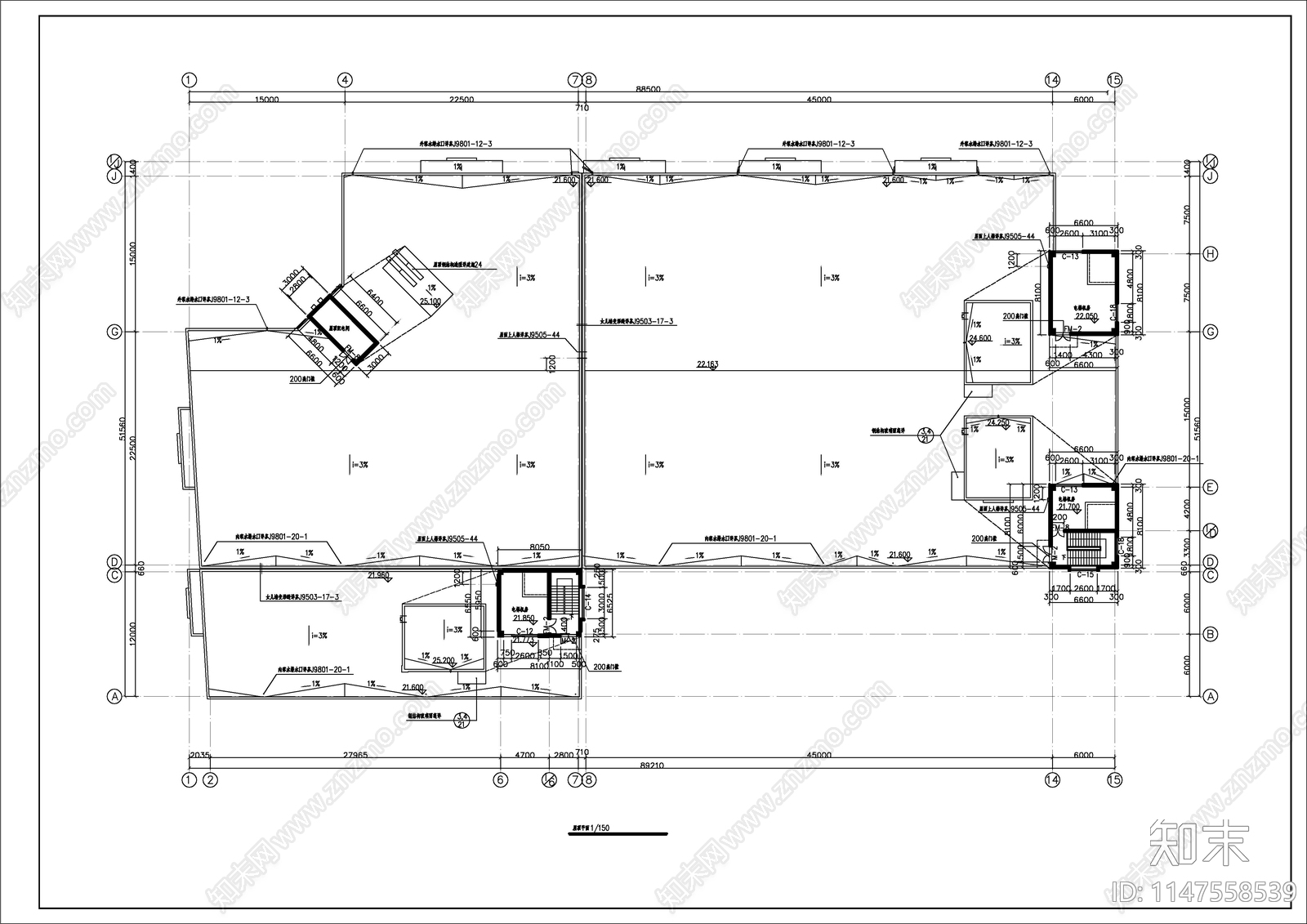 装具厂房建筑cad施工图下载【ID:1147558539】